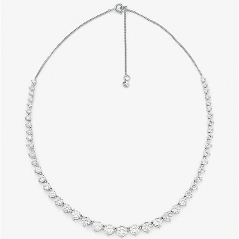 Michael Kors Tennis Silver Cubic Zirconia Necklace